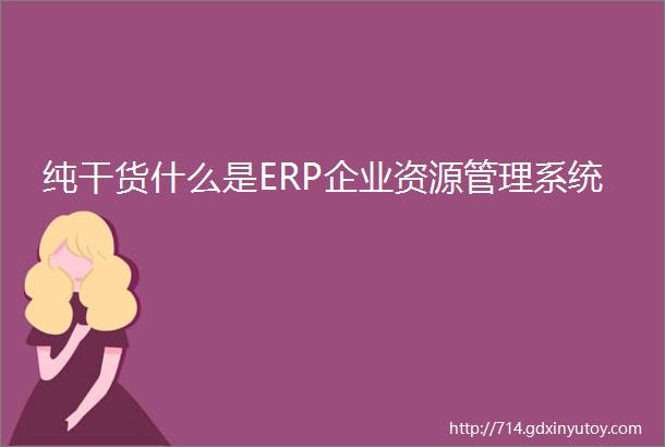 纯干货什么是ERP企业资源管理系统